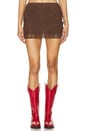 view 1 of 5 Sandia Rosette Skirt in Brown