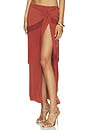 view 3 of 6 Saman Wrap Maxi Skirt in Terracotta