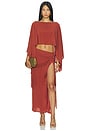 view 5 of 6 Saman Wrap Maxi Skirt in Terracotta