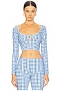view 1 of 5 Belinda Top in Blue & White