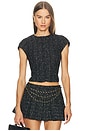 view 1 of 5 Danica Tweed Top in Black Multi