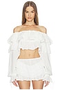 view 1 of 4 Iliana Ruffle Top in White