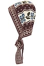 view 4 of 4 Ophelia Bonnet in Brown & Blue Floral Intarsia