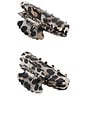 view 3 of 4 Loeffler Yuri Scallop Acetate Clip Set in Brushed Leopard