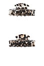 view 4 of 4 Loeffler Yuri Scallop Acetate Clip Set in Brushed Leopard