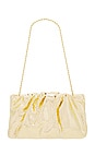 view 1 of 4 POCHETTE EN CUIR AVEC FRONCES SERENA in Light Gold