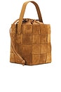 view 4 of 5 Laith Wide Woven Top Handle Bag in Toffee