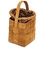 view 5 of 5 Laith Wide Woven Top Handle Bag in Toffee