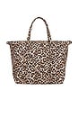 view 2 of 4 Brushed Leopard Printed Nylon Tote Bag in Leopard