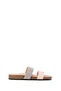 view 1 of 5 Paz Sandal with Calf Fur in New Natural/Cool Grey in New Natural & Cool Grey