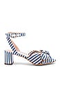 view 1 of 5 Jill Knotted Block Heel With Ankle Strap in Blue & Cream