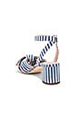 view 3 of 5 Jill Knotted Block Heel With Ankle Strap in Blue & Cream
