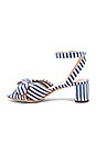 view 5 of 5 Jill Knotted Block Heel With Ankle Strap in Blue & Cream