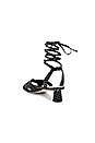 view 3 of 5 Ankle Wrap Low Sandal in Black & Cream