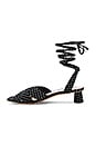 view 5 of 5 Ankle Wrap Low Sandal in Black & Cream