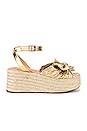 view 1 of 5 Pleated Knot Flatform Espadrille in Gold