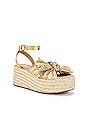 view 2 of 5 Pleated Knot Flatform Espadrille in Gold