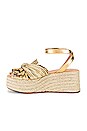 view 5 of 5 Pleated Knot Flatform Espadrille in Gold