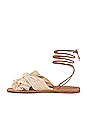 view 5 of 5 Peony Pleated Knot Wrap Sandal in Cream Plaid