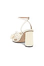 view 3 of 5 Camellia Pleated Knot Heeled Sandal in Pearl & Rhinestones
