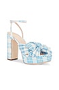 view 2 of 5 Pleated Platform Sandal in Blue & Cream Plaid