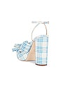 view 3 of 5 Pleated Platform Sandal in Blue & Cream Plaid