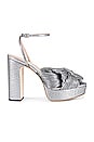 view 1 of 5 Natalia Platform Sandal in Dark Silver Lame