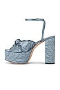 view 5 of 5 Isabel Quilted Knot Platform Heel in Light Blue Satin