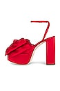 view 5 of 5 Kiki Bow Platform Heel in Red Satin