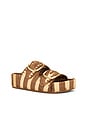 view 2 of 5 Theo Sandal in Brown & Natural Striped Straw