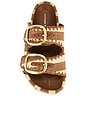 view 4 of 5 Theo Sandal in Brown & Natural Striped Straw