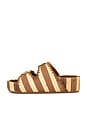 view 5 of 5 Theo Sandal in Brown & Natural Striped Straw