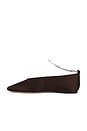 view 5 of 5 Emery Crystal Ballet Flat in Dark Brown Satin