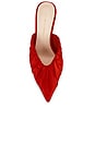 view 4 of 5 Inez Smocked Mule in Red Satin