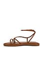 view 5 of 5 Noor Strappy Ankle Wrap Flat Sandal in Timber Nappa