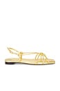 view 1 of 5 Karly Strappy Flat Sandal in Light Gold