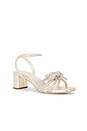 view 2 of 5 Mikel Mid Heel Bow Sandal in Cappuccino Crystal