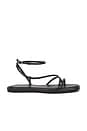 view 1 of 5 Noor Strappy Ankle Wrap Flat Sandal in Black