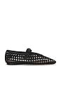 view 1 of 5 Junia Mary Jane Flat in Silver Metallic Woven Leather