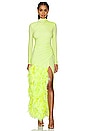 view 1 of 3 Draped Feather Gown in Limon