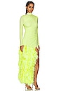 view 2 of 3 Draped Feather Gown in Limon