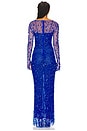 view 3 of 4 Embroidered Mesh Gown in Electric Blue