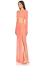 view 3 of 4 Asymmetric Cut Out Gown in Hot Pink
