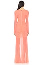 view 4 of 4 Asymmetric Cut Out Gown in Hot Pink
