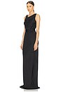 view 2 of 3 Satin Bias Belted Gown in Black