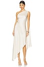 view 1 of 3 Satin One Shoulder Dress in Cream