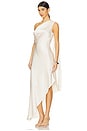 view 2 of 3 Satin One Shoulder Dress in Cream