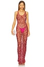 view 1 of 4 Sequin Tank Gown in Deep Pink