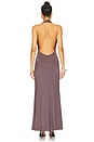 view 3 of 3 Lightweight Jersey Deep Cowl Neck Gown in Mocha
