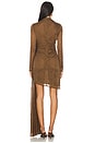 view 4 of 4 Snake Lace High Neck Cape Dress in Brown